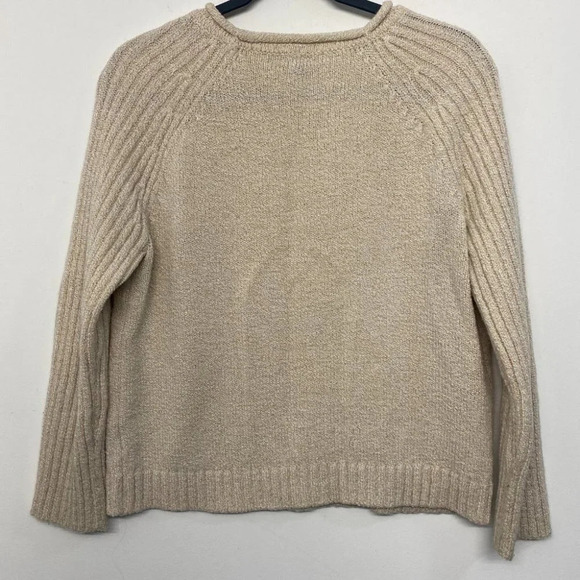 Carolyn Taylor Women's M Knit Sweater Cream Crew Neck Long Sleeve - Picture 2 of 6